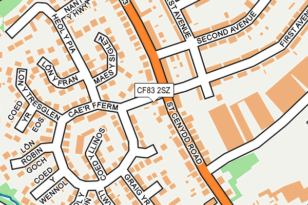 CF83 2SZ map - OS OpenMap – Local (Ordnance Survey)
