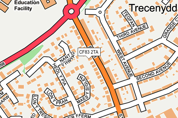 CF83 2TA map - OS OpenMap – Local (Ordnance Survey)
