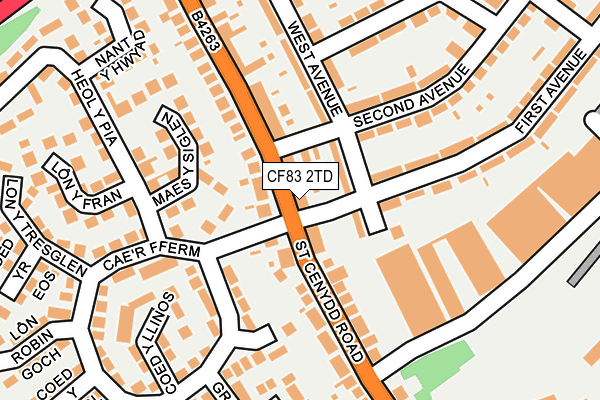 CF83 2TD map - OS OpenMap – Local (Ordnance Survey)