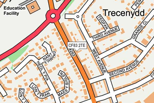 CF83 2TE map - OS OpenMap – Local (Ordnance Survey)