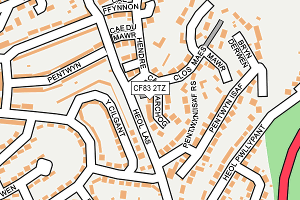 CF83 2TZ map - OS OpenMap – Local (Ordnance Survey)