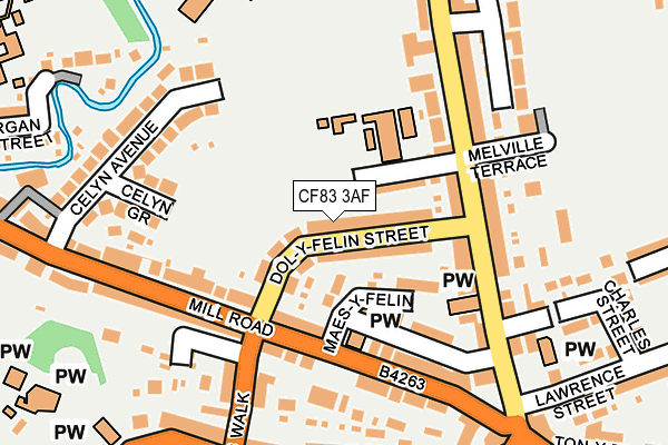 CF83 3AF map - OS OpenMap – Local (Ordnance Survey)