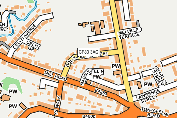 CF83 3AG map - OS OpenMap – Local (Ordnance Survey)