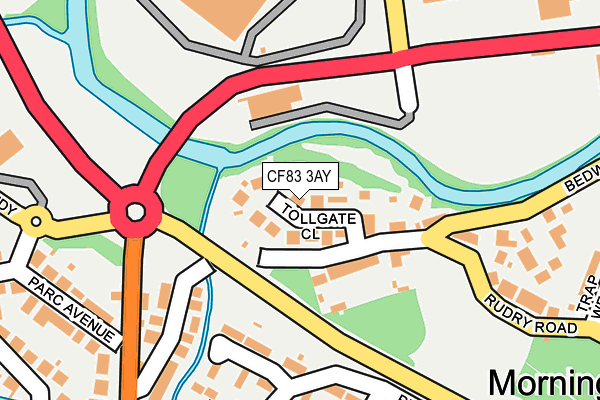 CF83 3AY map - OS OpenMap – Local (Ordnance Survey)