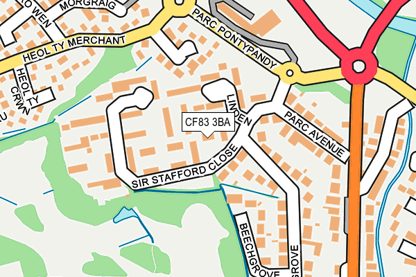 CF83 3BA map - OS OpenMap – Local (Ordnance Survey)