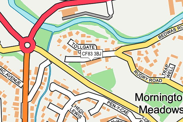 CF83 3BJ map - OS OpenMap – Local (Ordnance Survey)