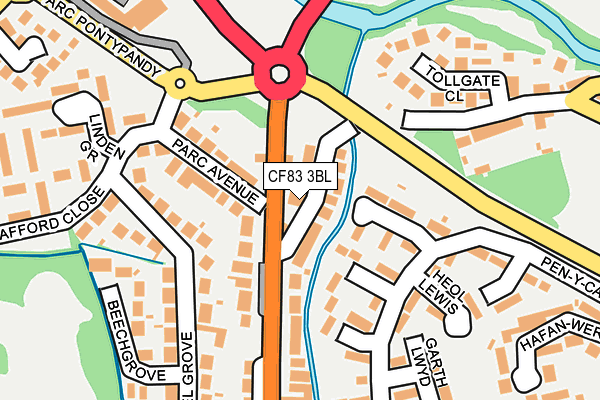 CF83 3BL map - OS OpenMap – Local (Ordnance Survey)