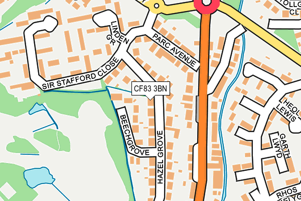 CF83 3BN map - OS OpenMap – Local (Ordnance Survey)