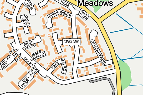 CF83 3BS map - OS OpenMap – Local (Ordnance Survey)