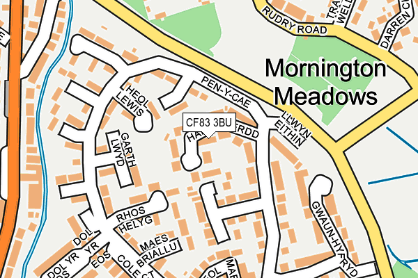 CF83 3BU map - OS OpenMap – Local (Ordnance Survey)