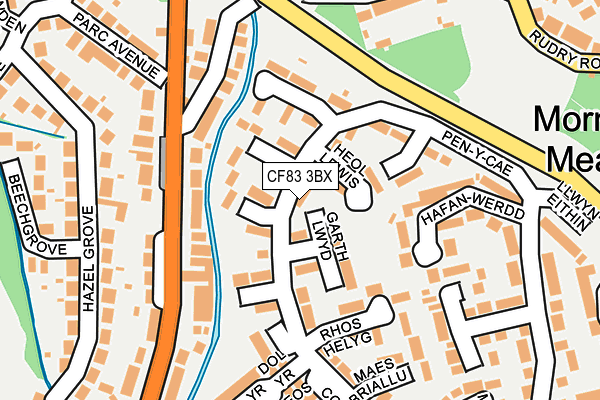 CF83 3BX map - OS OpenMap – Local (Ordnance Survey)