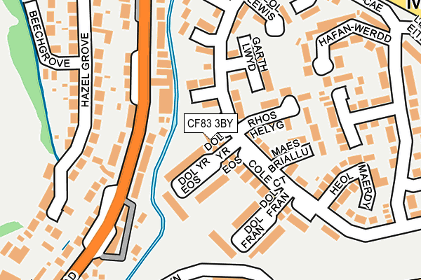 CF83 3BY map - OS OpenMap – Local (Ordnance Survey)