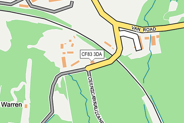 CF83 3DA map - OS OpenMap – Local (Ordnance Survey)