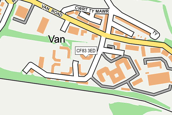 CF83 3ED map - OS OpenMap – Local (Ordnance Survey)