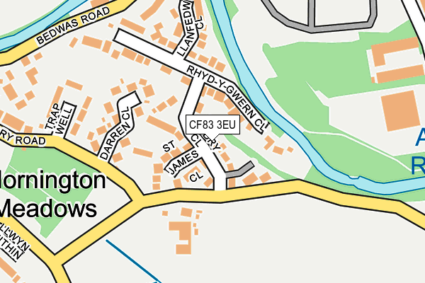 CF83 3EU map - OS OpenMap – Local (Ordnance Survey)