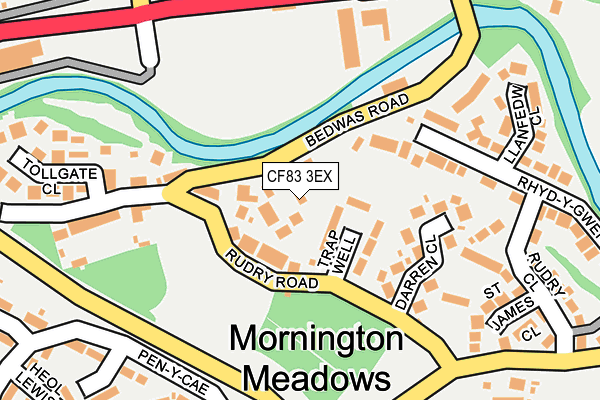 CF83 3EX map - OS OpenMap – Local (Ordnance Survey)