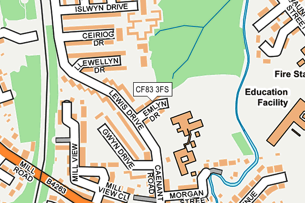 CF83 3FS map - OS OpenMap – Local (Ordnance Survey)