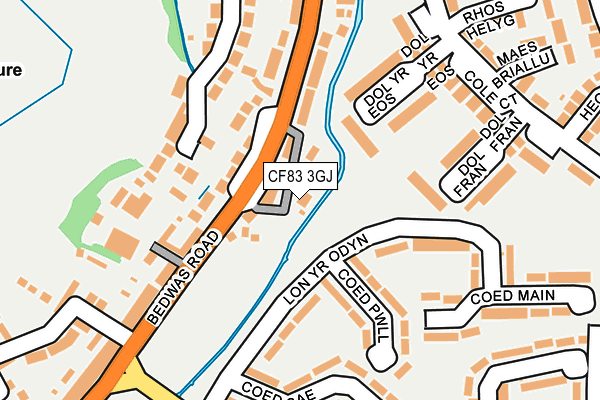 CF83 3GJ map - OS OpenMap – Local (Ordnance Survey)