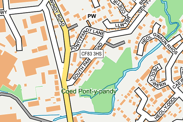 CF83 3HS map - OS OpenMap – Local (Ordnance Survey)