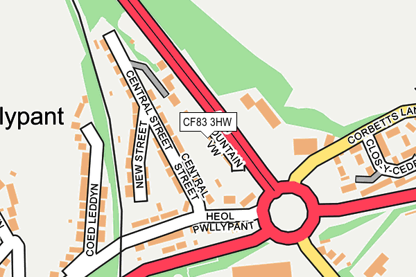CF83 3HW map - OS OpenMap – Local (Ordnance Survey)