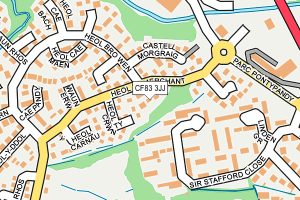 CF83 3JJ map - OS OpenMap – Local (Ordnance Survey)