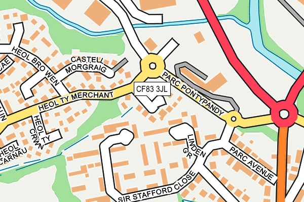 CF83 3JL map - OS OpenMap – Local (Ordnance Survey)