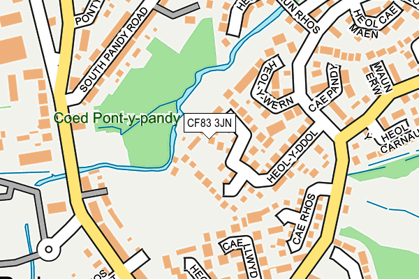 CF83 3JN map - OS OpenMap – Local (Ordnance Survey)