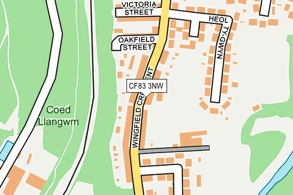 CF83 3NW map - OS OpenMap – Local (Ordnance Survey)