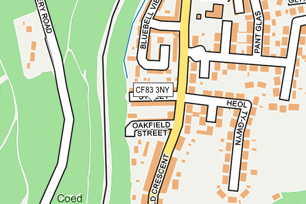 CF83 3NY map - OS OpenMap – Local (Ordnance Survey)