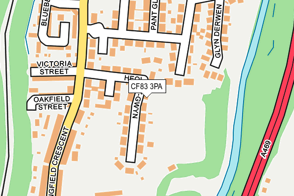 CF83 3PA map - OS OpenMap – Local (Ordnance Survey)