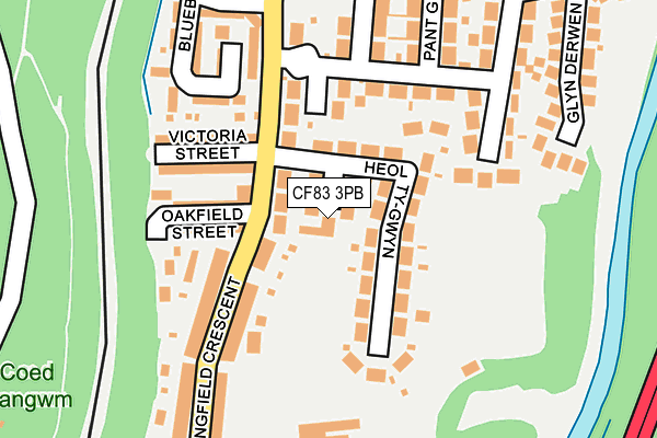 CF83 3PB map - OS OpenMap – Local (Ordnance Survey)