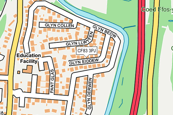 CF83 3PJ map - OS OpenMap – Local (Ordnance Survey)