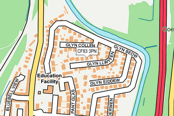 CF83 3PN map - OS OpenMap – Local (Ordnance Survey)