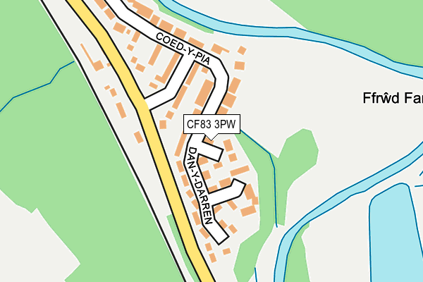 CF83 3PW map - OS OpenMap – Local (Ordnance Survey)