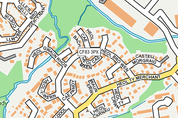 CF83 3PX map - OS OpenMap – Local (Ordnance Survey)