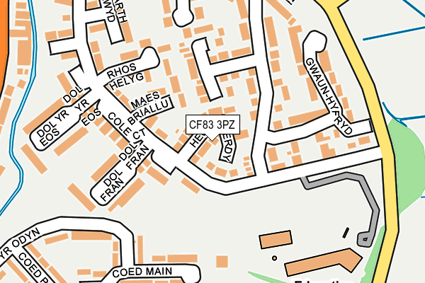 CF83 3PZ map - OS OpenMap – Local (Ordnance Survey)