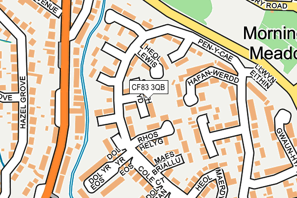 CF83 3QB map - OS OpenMap – Local (Ordnance Survey)