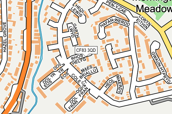 CF83 3QD map - OS OpenMap – Local (Ordnance Survey)