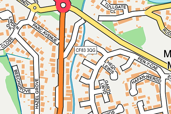 CF83 3QG map - OS OpenMap – Local (Ordnance Survey)