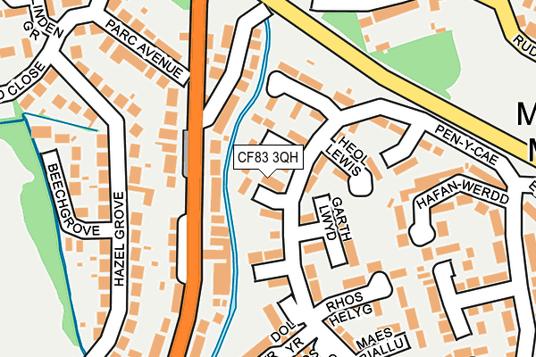 CF83 3QH map - OS OpenMap – Local (Ordnance Survey)