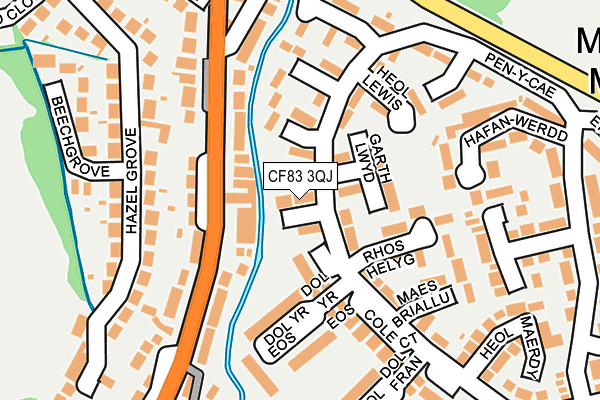 CF83 3QJ map - OS OpenMap – Local (Ordnance Survey)