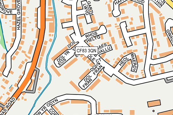 CF83 3QN map - OS OpenMap – Local (Ordnance Survey)