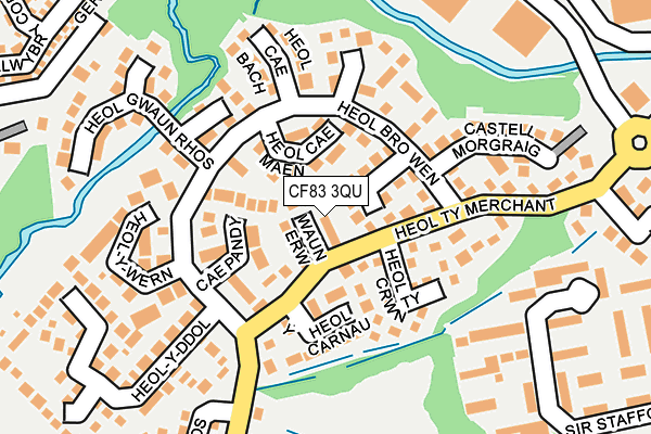 CF83 3QU map - OS OpenMap – Local (Ordnance Survey)