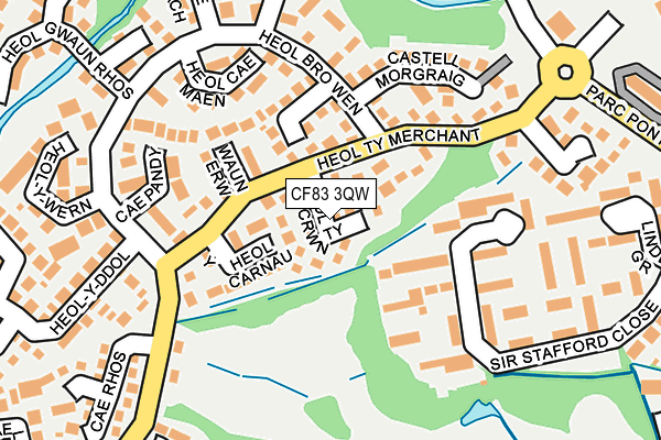 CF83 3QW map - OS OpenMap – Local (Ordnance Survey)