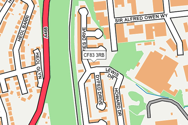 CF83 3RB map - OS OpenMap – Local (Ordnance Survey)