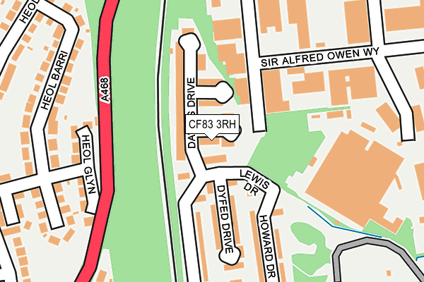 CF83 3RH map - OS OpenMap – Local (Ordnance Survey)