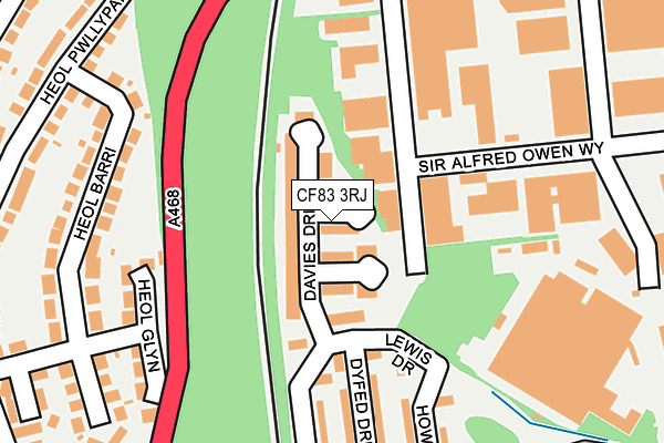 CF83 3RJ map - OS OpenMap – Local (Ordnance Survey)