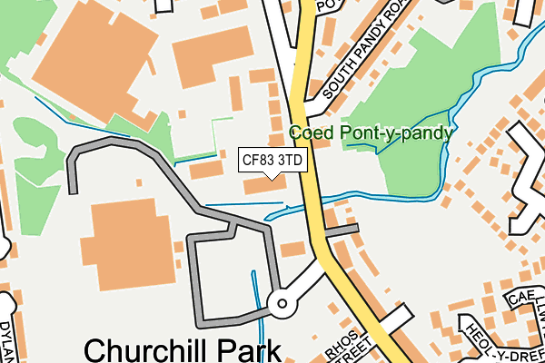 CF83 3TD map - OS OpenMap – Local (Ordnance Survey)