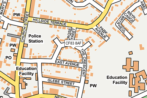 CF83 8AF map - OS OpenMap – Local (Ordnance Survey)