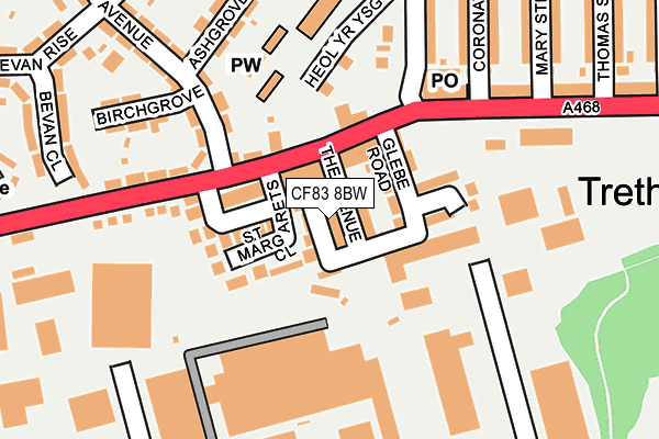 CF83 8BW map - OS OpenMap – Local (Ordnance Survey)
